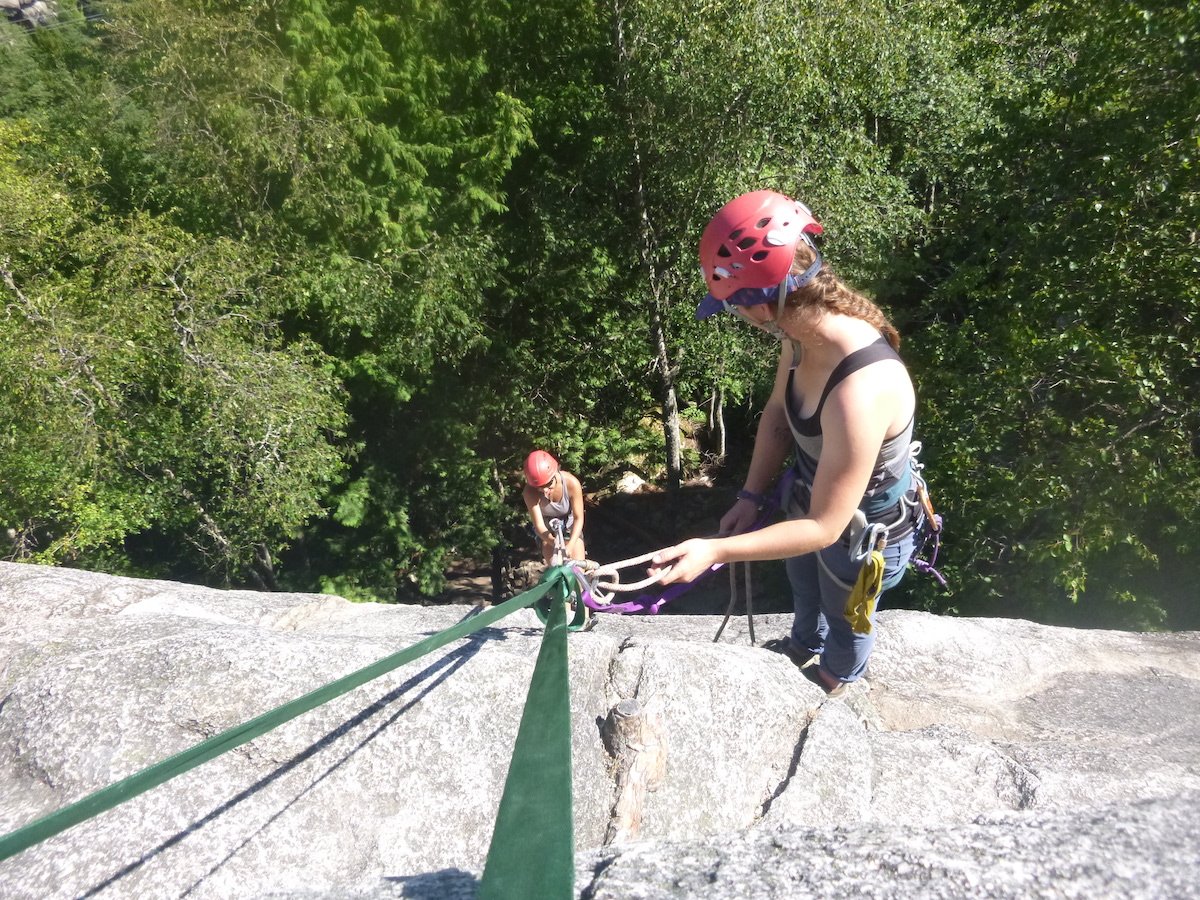 Managing a belayed rappel while instructing in Squamish