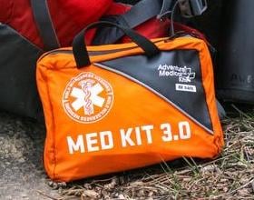 NOLS Med Kit 3.0 in an orange bag