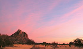 pink sunset sky above Arizona's Cochise Stronghold
