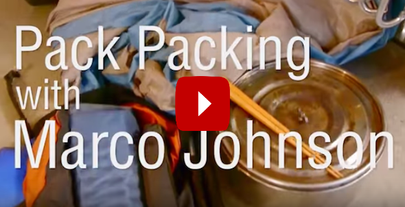 pack packing with Marco Johnson video with camping supplies in background