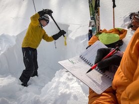 NOLS students learn snow science on a winter course in the Rockies