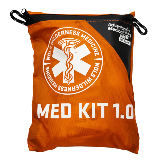 orange med kit 1.0 with NOLS Wilderness Medicine logo