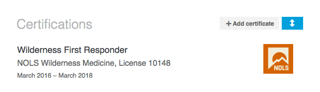 LinkedIn Certifications Screenshot
