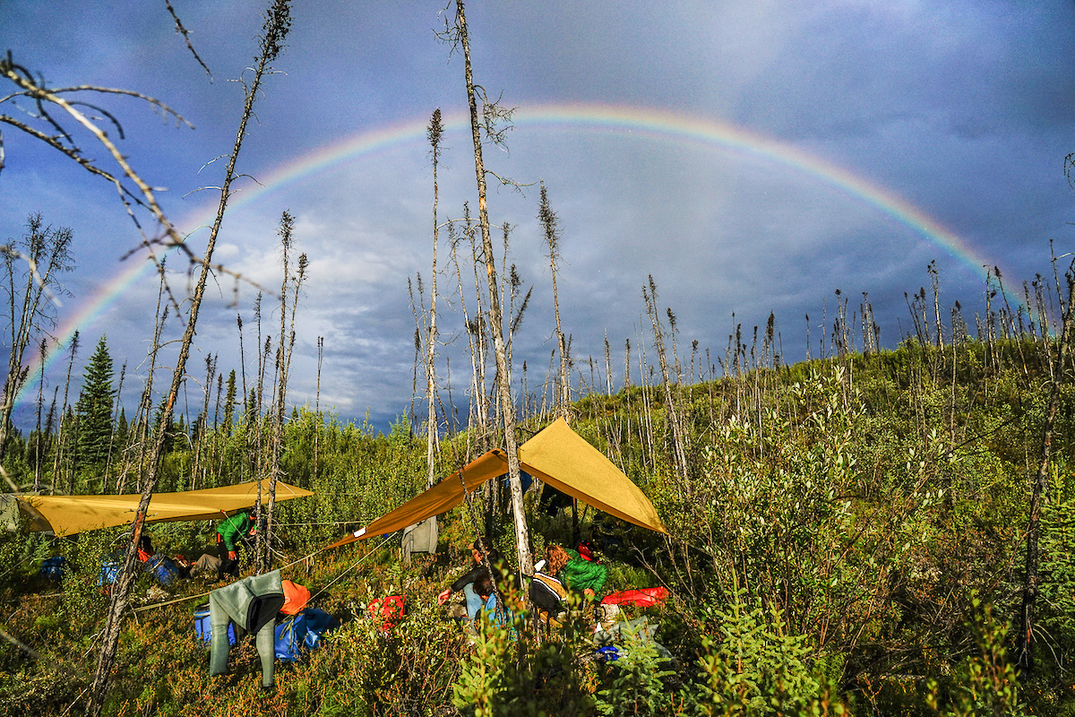 Camping on a summer day in the Yukon