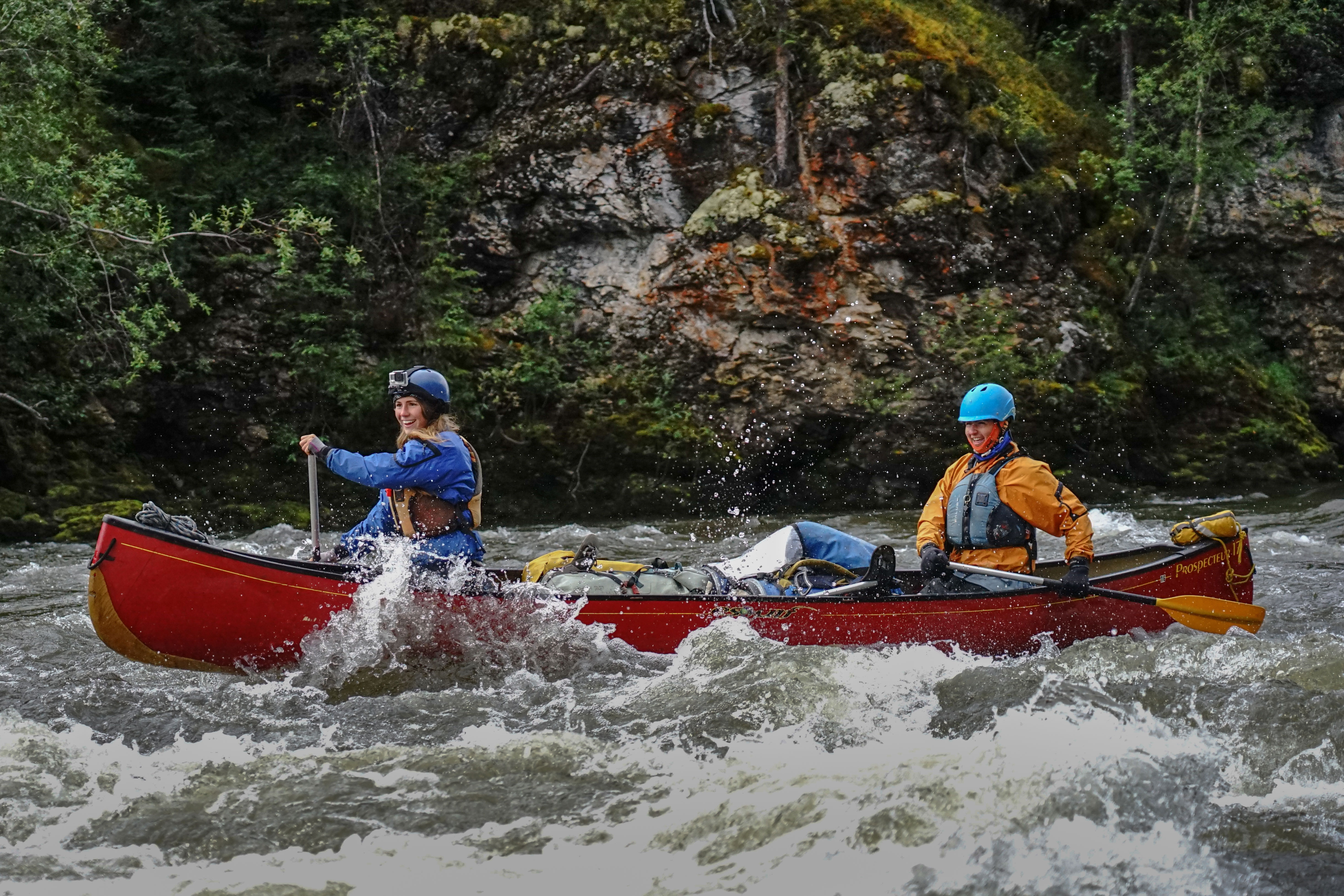 Students on a NOLS River Course navigate a river